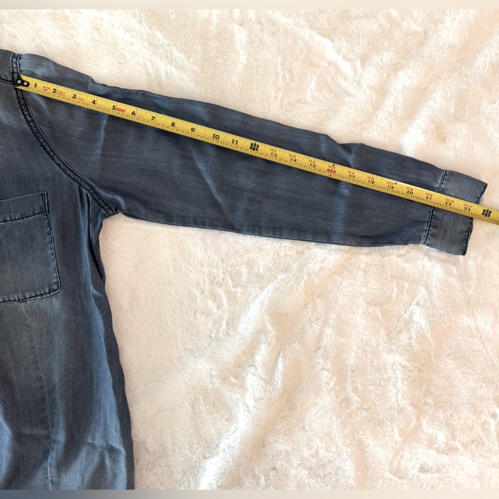 Guess Snap Buttons, 100% Tencel, Long Sleeve, Blue Denim-like Shirt- size S - Picture 16 of 16